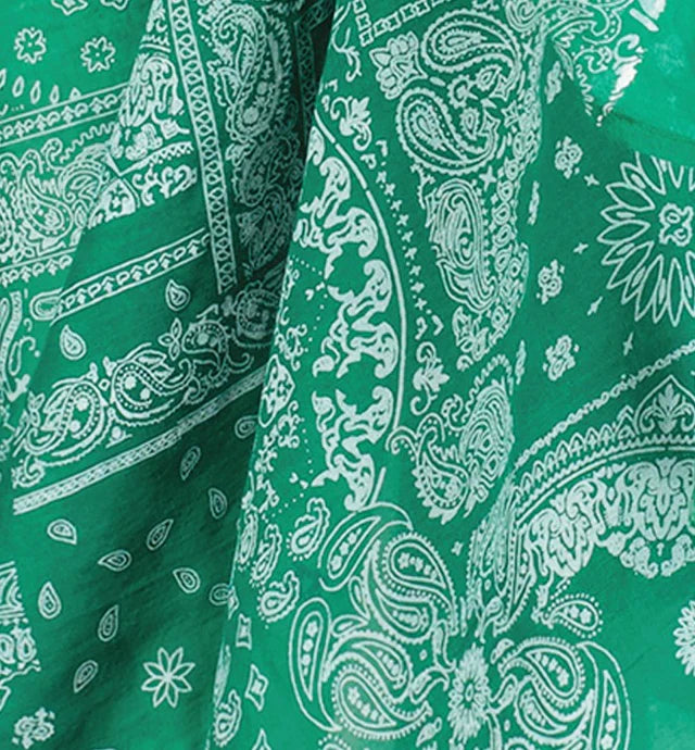 Mer St. Barth Cotton Saline Pareo Bandana - Green