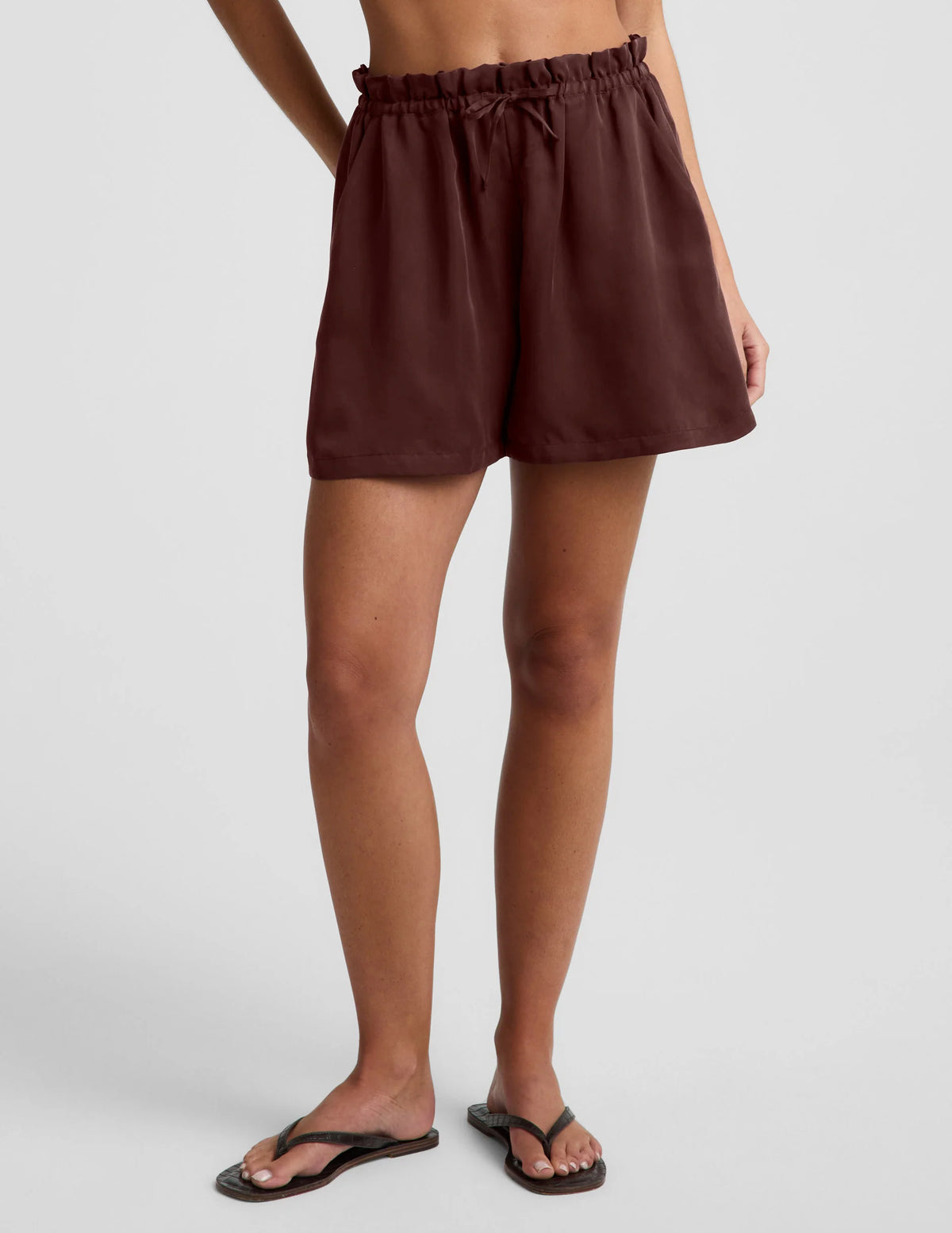 Beyond Yoga Sunkissed Cupro Drawstring Short- Iced Mocha