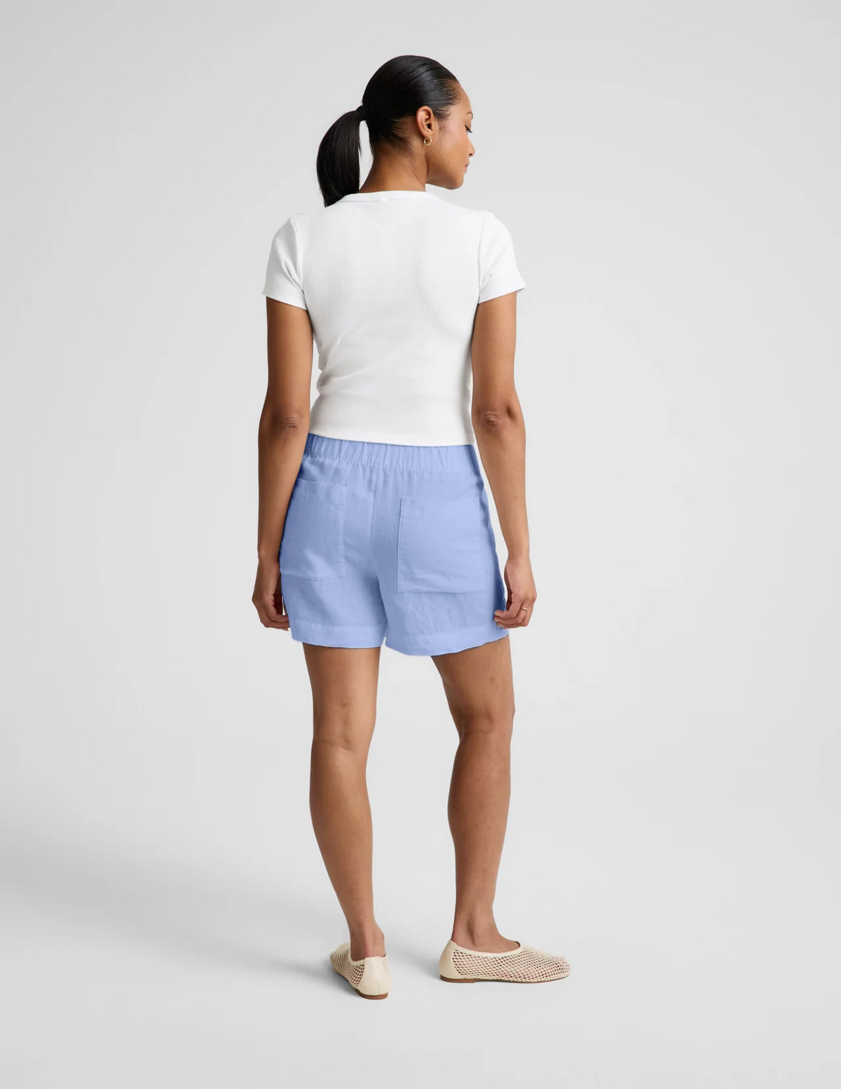 Beyond Yoga Softwash Linen Easy Short- Pastel Periwinkle