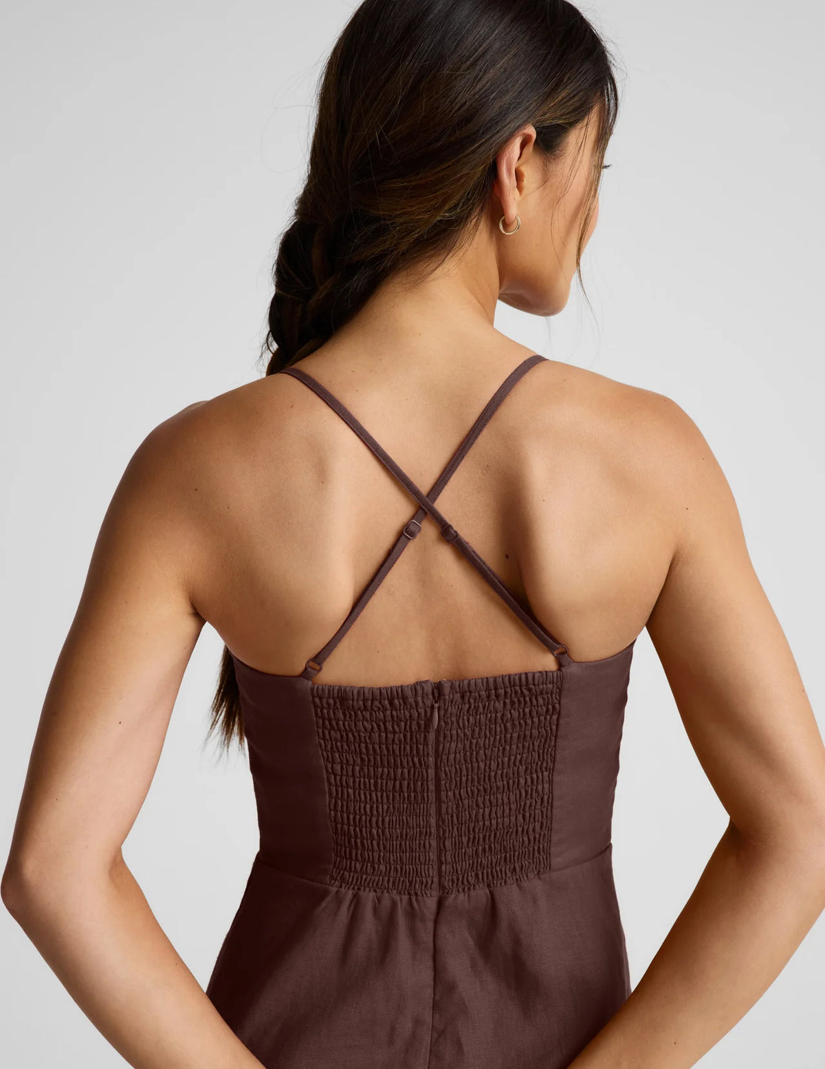 Beyond Yoga SoftWash Linen Seaside Mini Dress- Iced Mocha