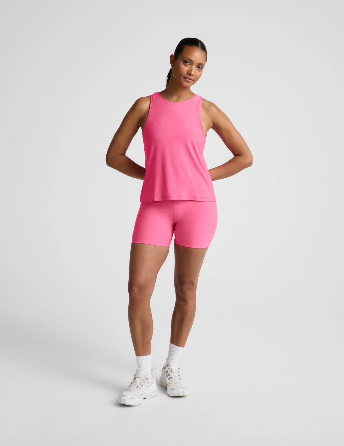 Beyond Yoga Featherweight Rebalance Tank - Luscious Pink Heather