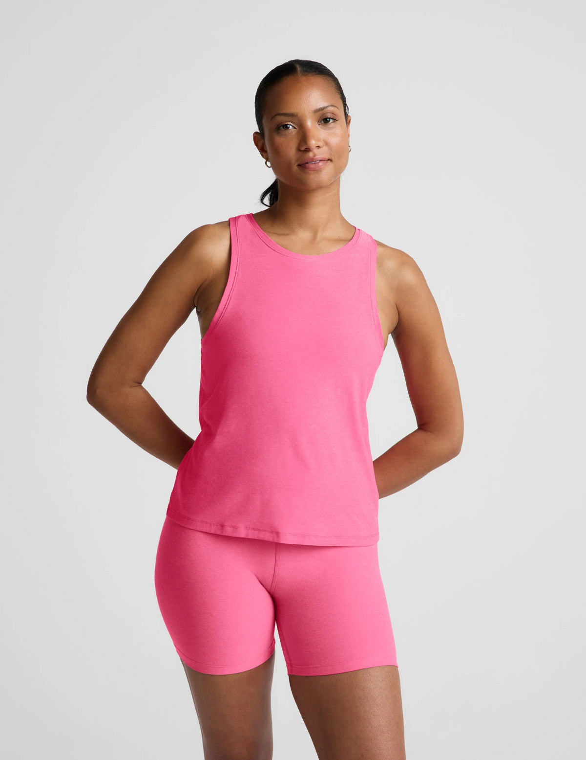Beyond Yoga Featherweight Rebalance Tank - Luscious Pink Heather