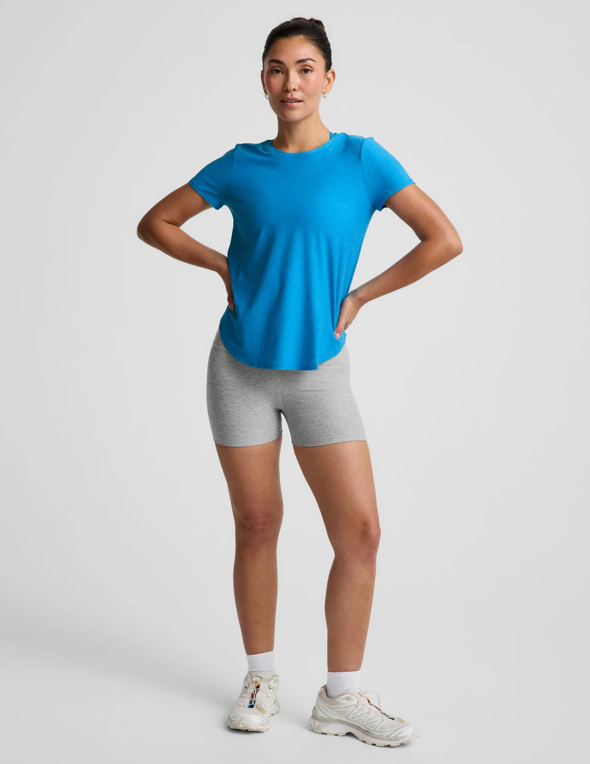 Beyond Yoga Featherweight On The Down Low Tee- Washed Electric Blue