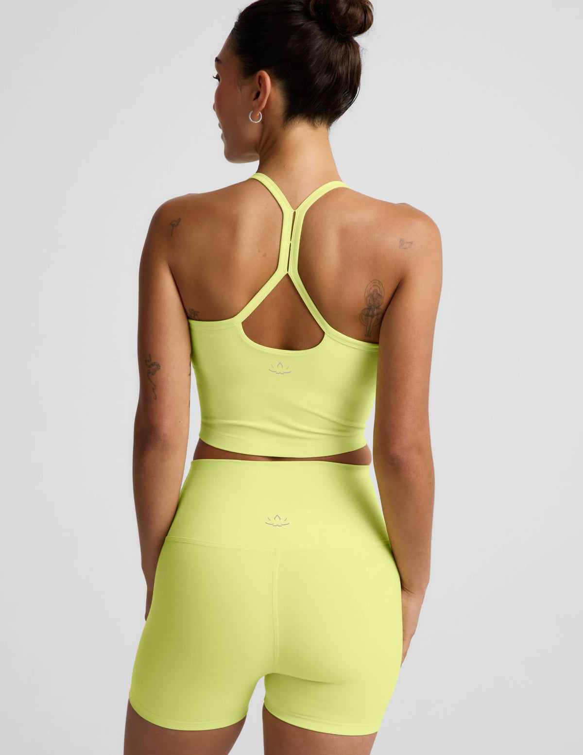 Beyond Yoga Spacedye Slim Racerback Cropped Tank- Electric Lime Heather