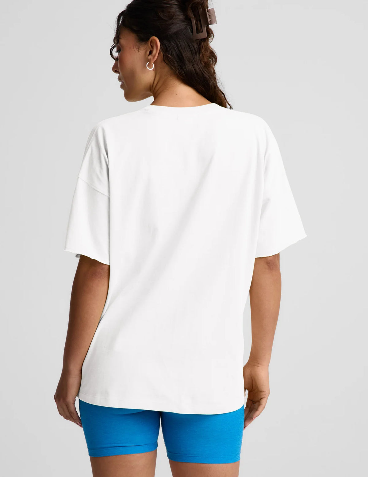 Beyond Yoga SoftKnit Better Than Ever Oversized V-Neck Cotton Tee- Crisp White