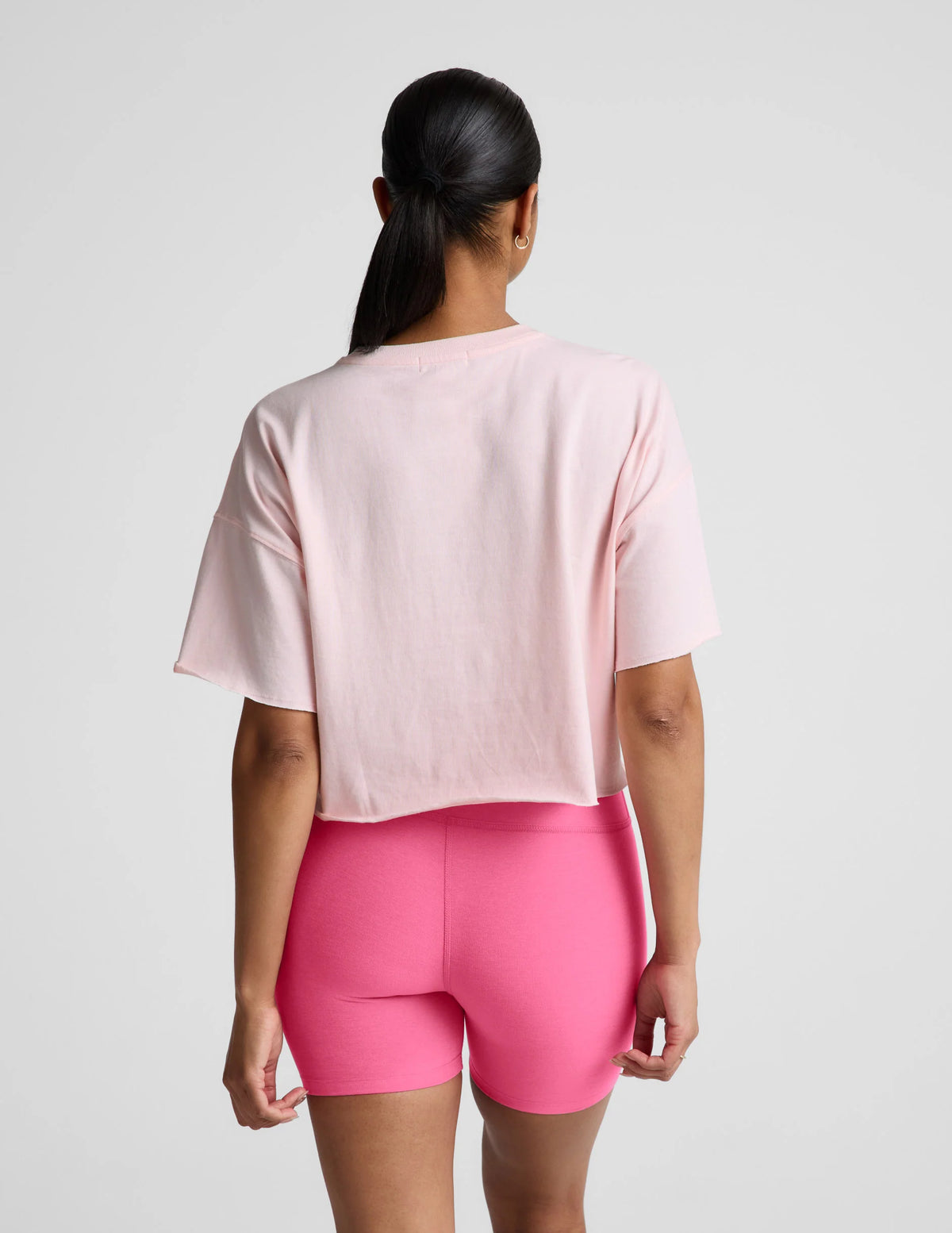 Beyond Yoga Studio Luxe Cropped Tee - Pink Petal