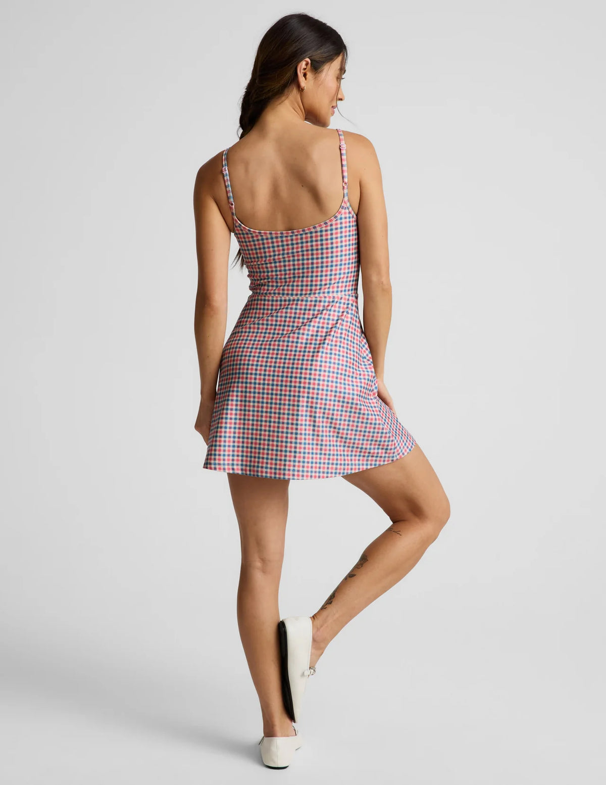 Beyond Yoga Midweight Spacedye Forever Dress- Sunwashed Gingham