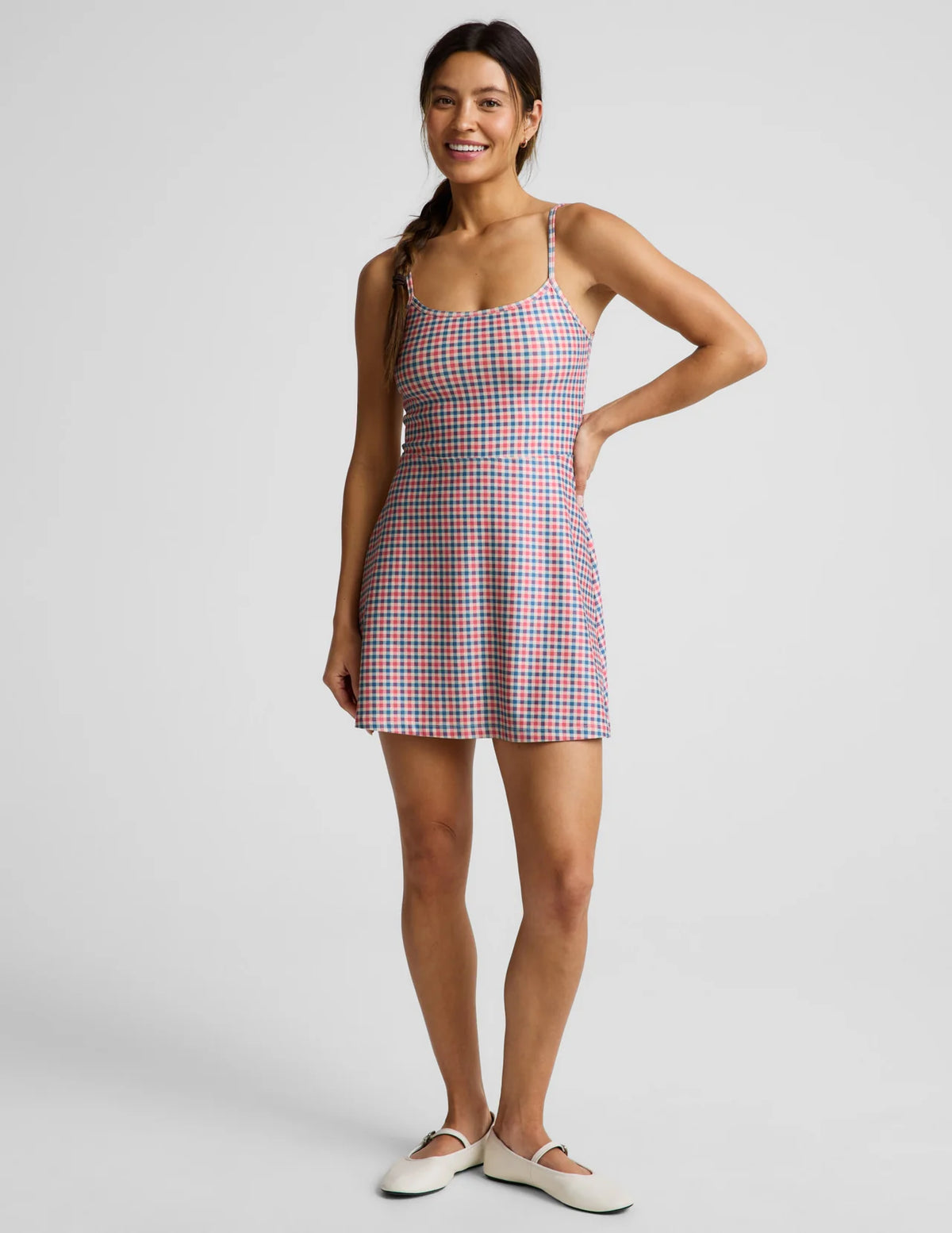 Beyond Yoga Midweight Spacedye Forever Dress- Sunwashed Gingham