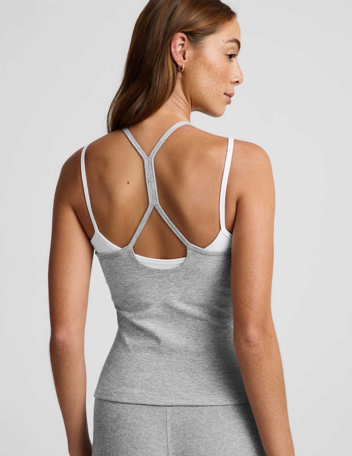 Beyond Yoga Spacedye Layered Tank- Silver Mist/Cloud White