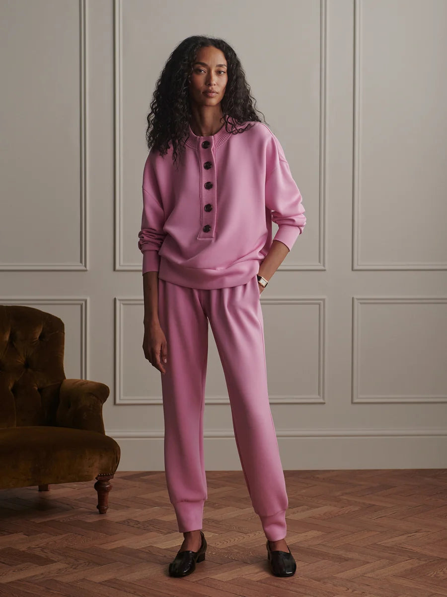 Varley Reena Button Front Sweat- Moonlite Mauve