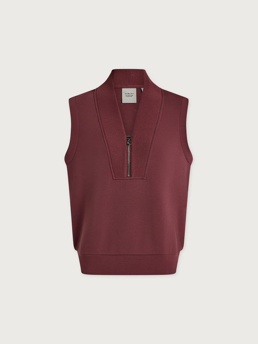 Varley Beau Sleeveless Half Zip- Wild Rhubarb