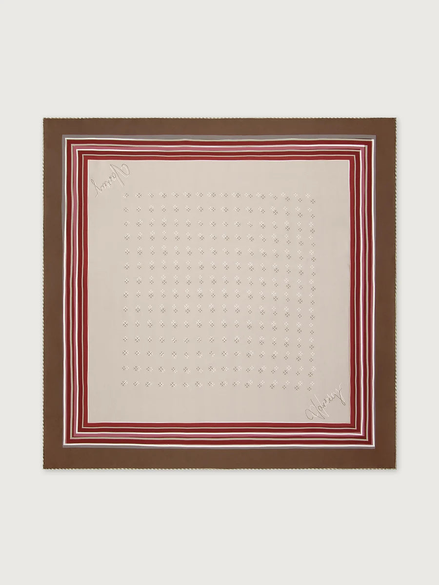 Varley Silk Signature Scarf- Taupe/ Rumba Rose