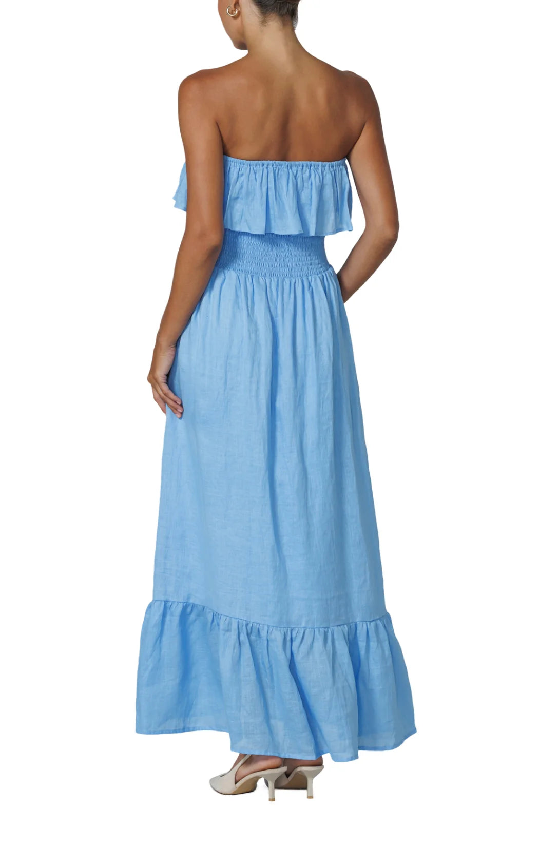 Lusana Pari Maxi Linen Dress - Neu Bleu