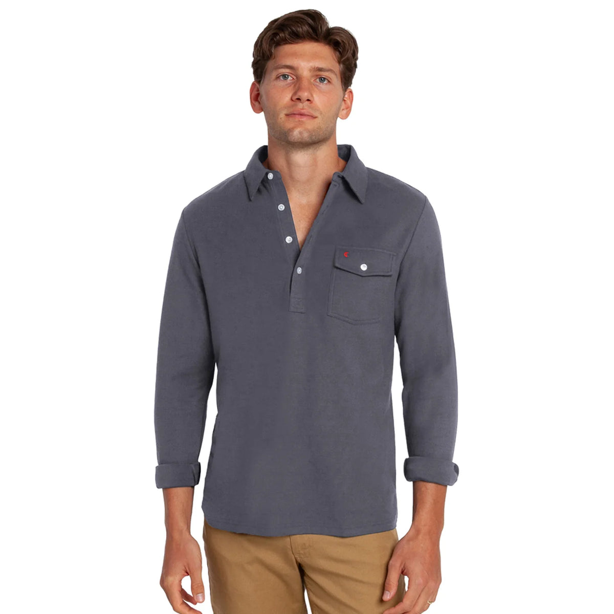 Criquet Long Sleeve Players Shirt- Blue Steel