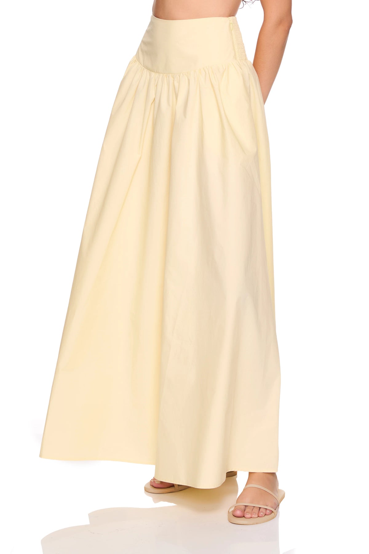 Susana Monaco Poplin Drop Waist Skirt - Whipped Cream