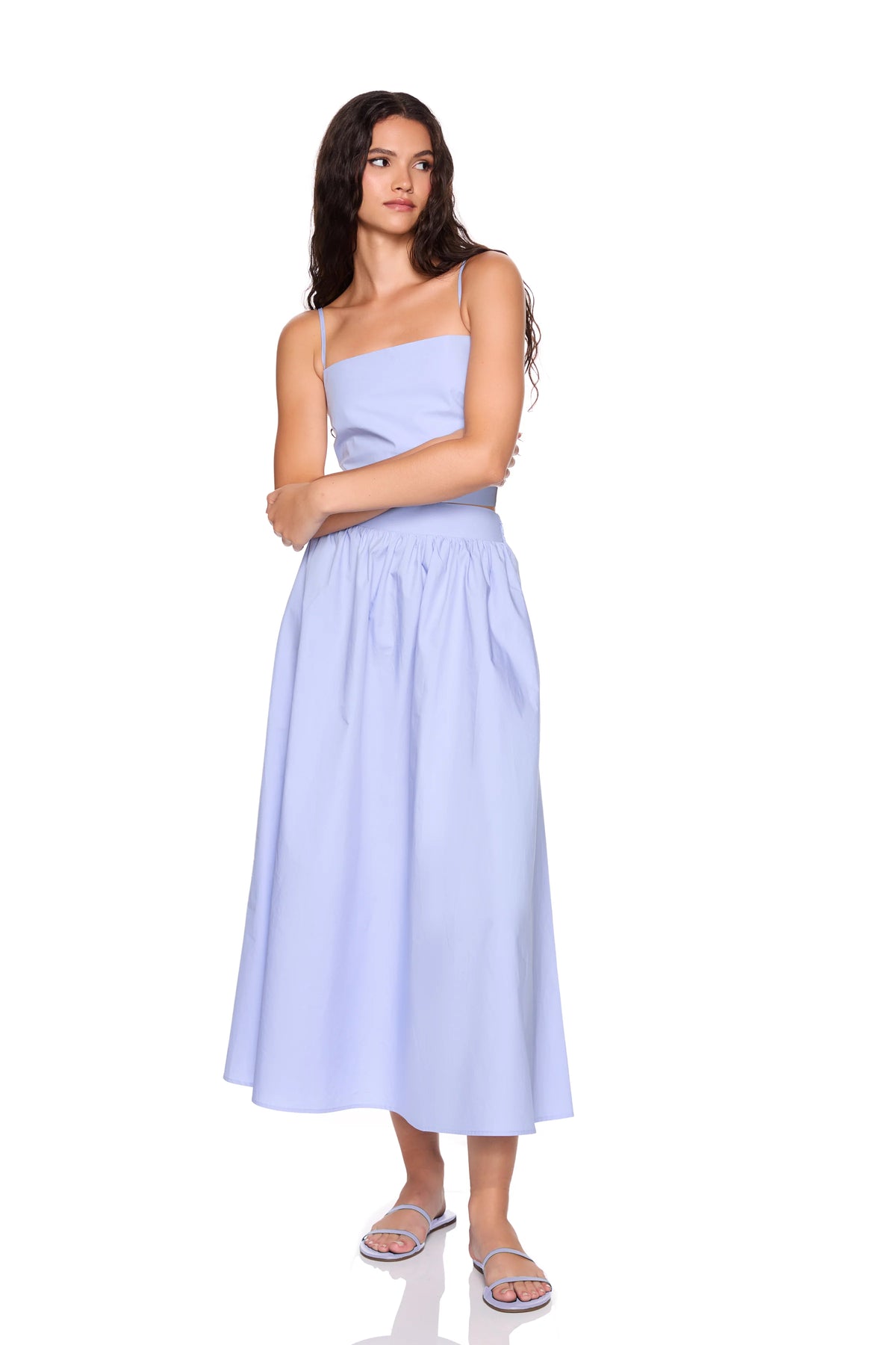 Susana Monaco Poplin Midi Skirt - Frosty