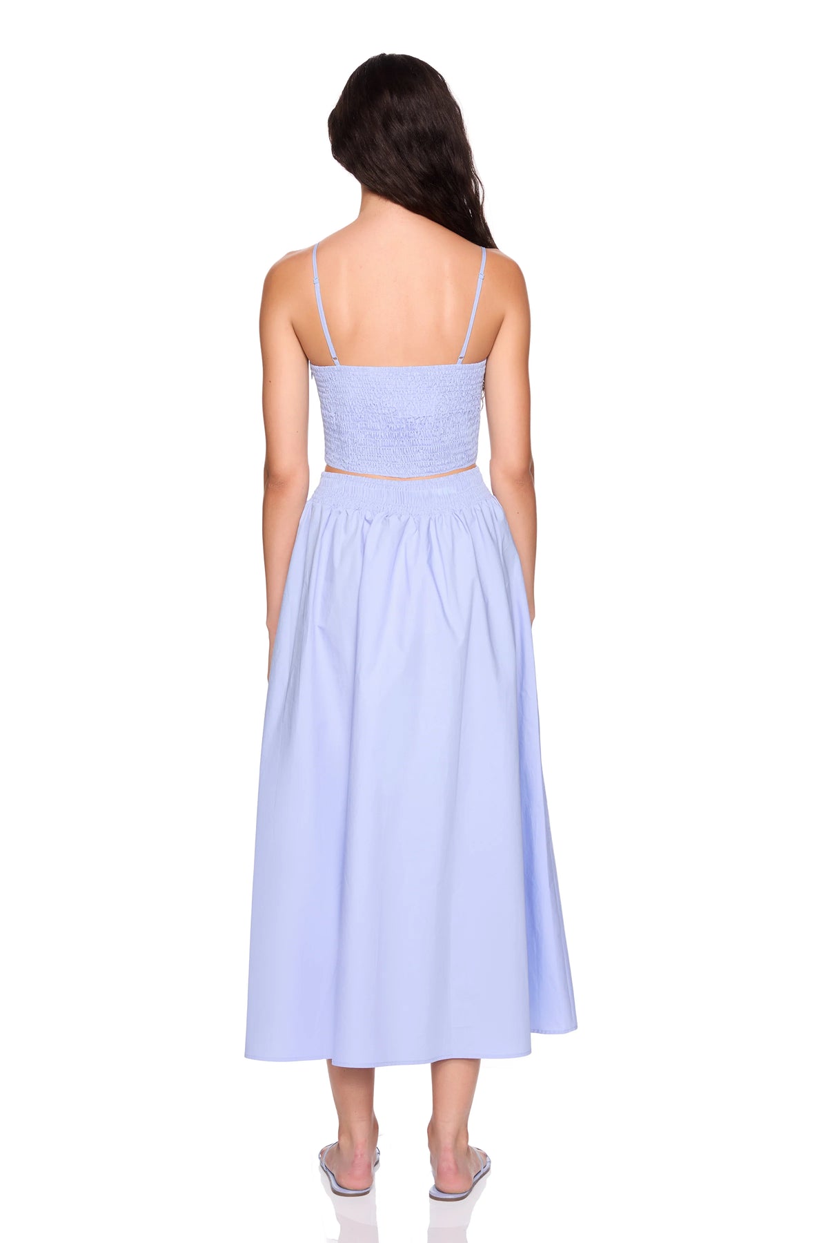 Susana Monaco Poplin Smocking Back String Top - Frosty