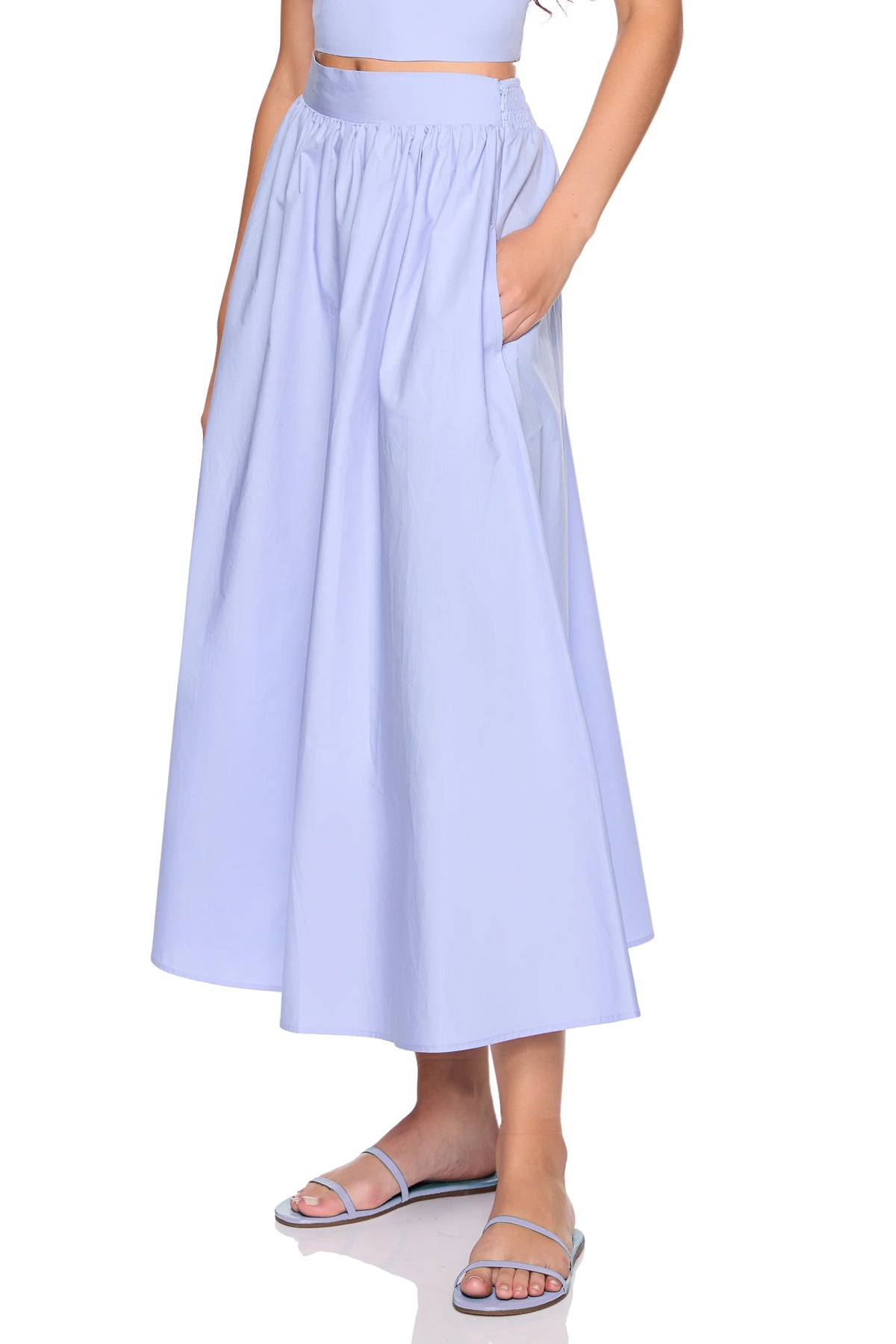 Susana Monaco Poplin Midi Skirt - Frosty