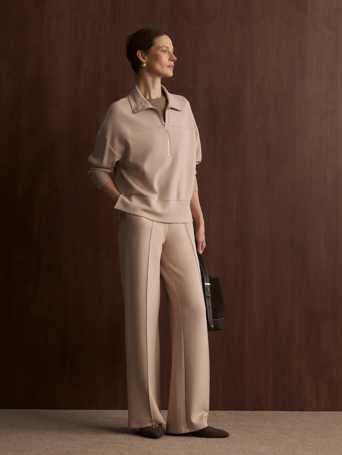 Varley The Wide Leg Pant 28"- Mushroom