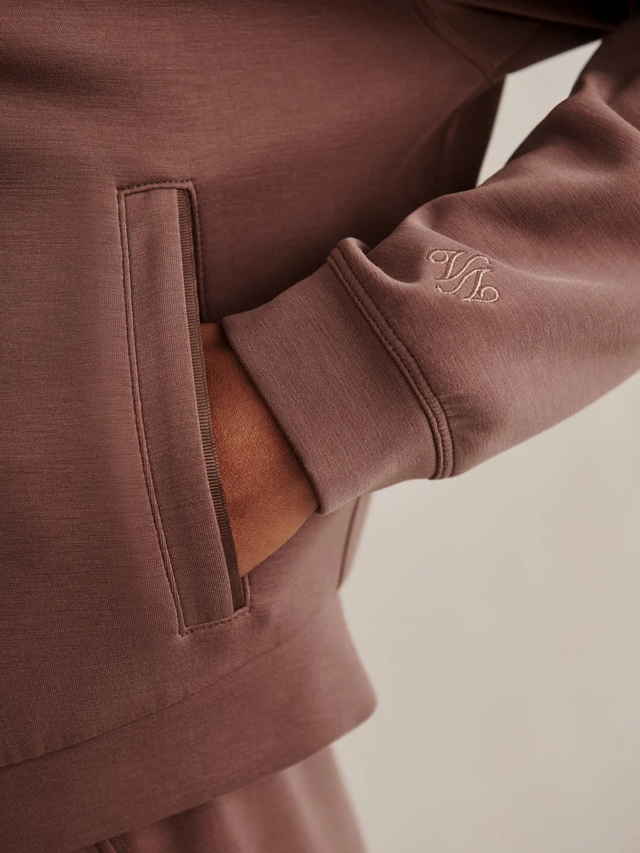 Varley Jorgie Zip-Through Hoodie- Coffee Quartz