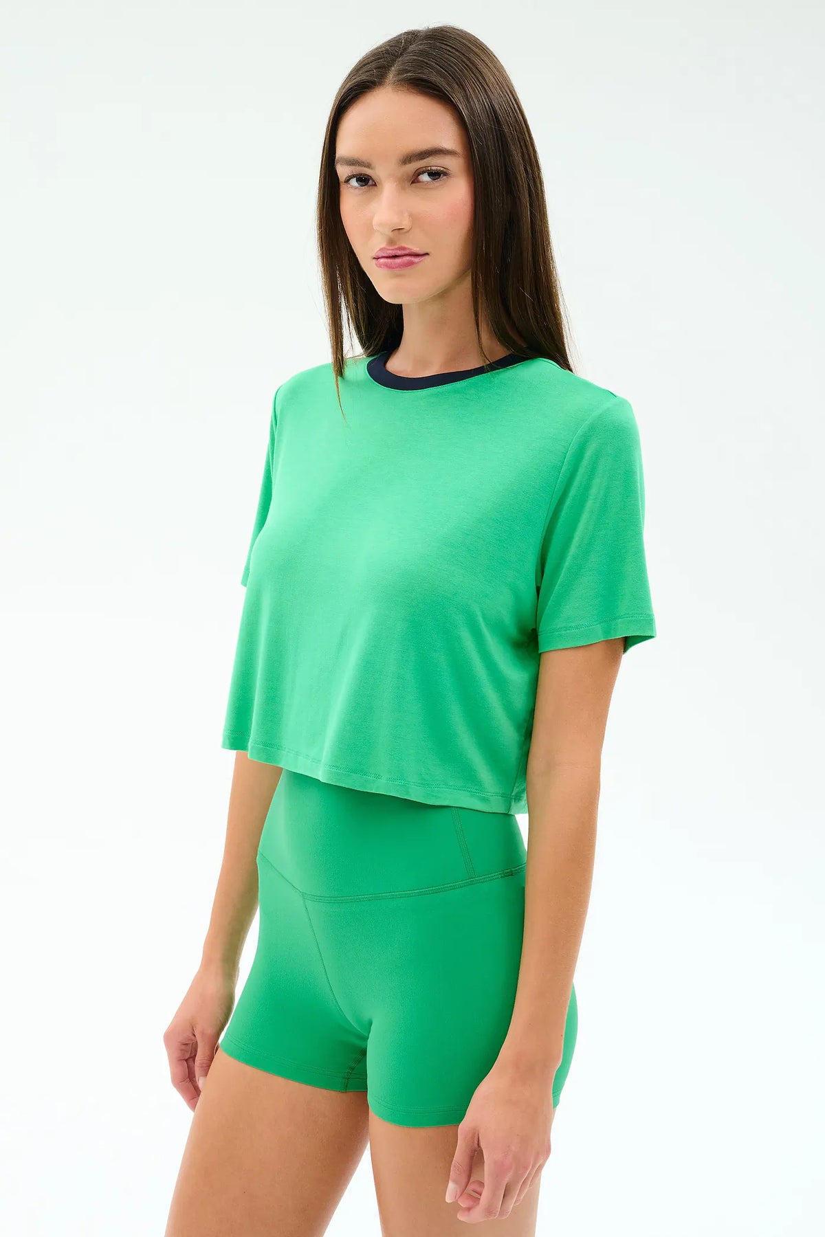 Splits 59 Djuna Crop Ringer - Spearmint/Indigo