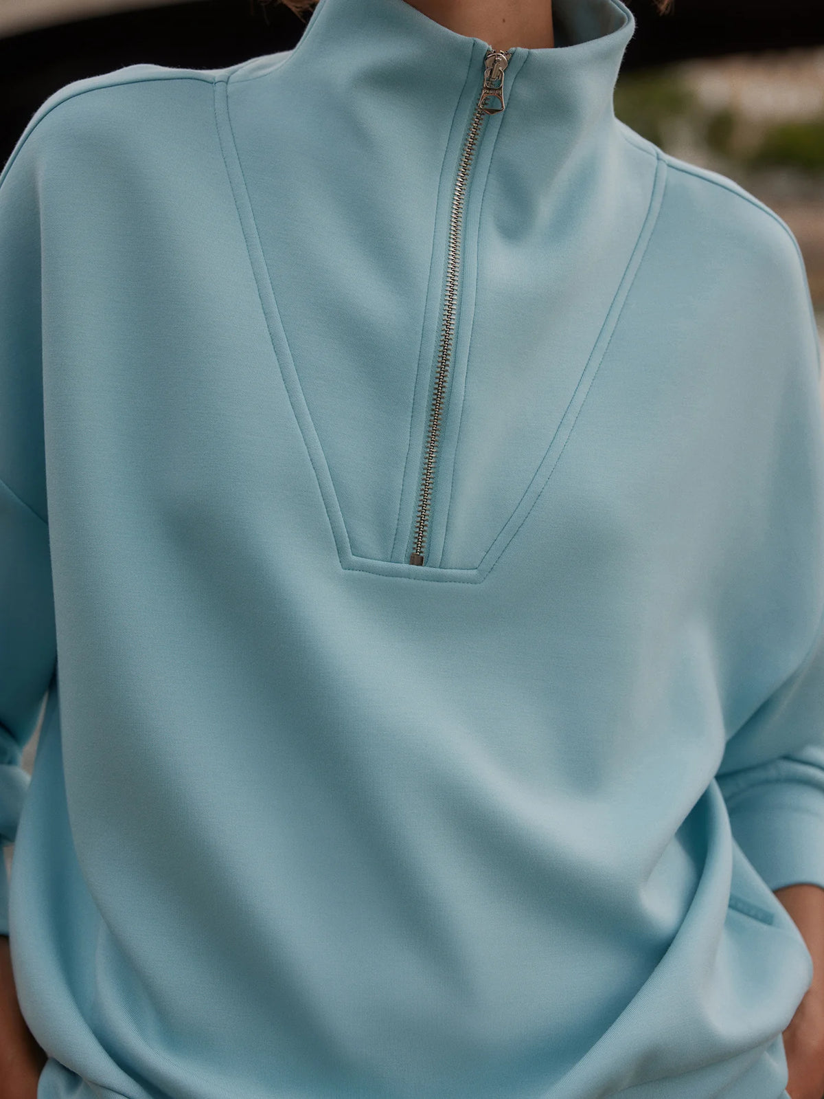 Varley Hawley Half-Zip Sweat - Porcelain Blue