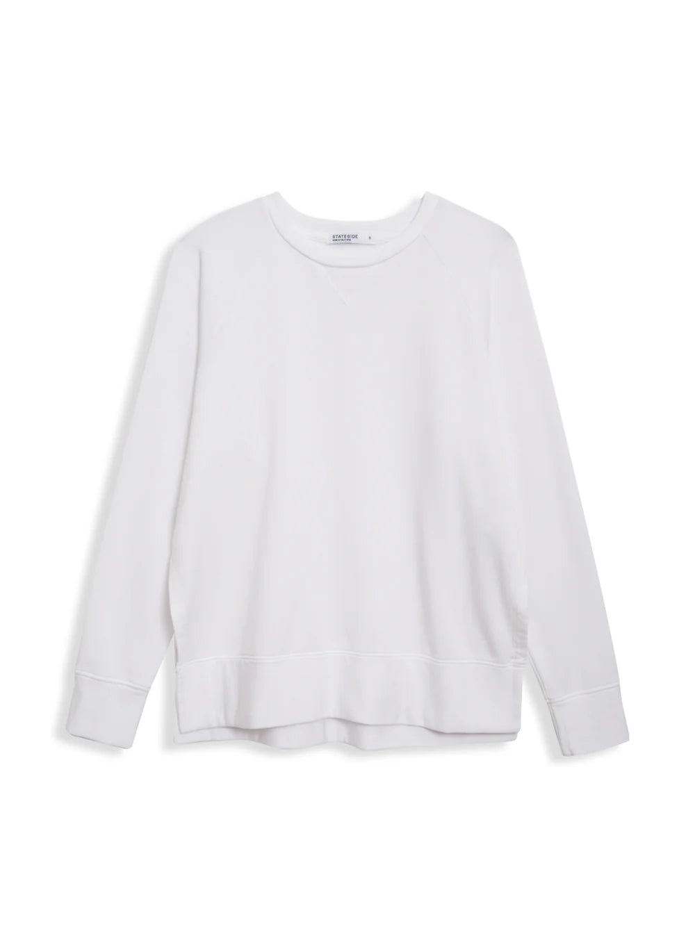 Stateside Softest Fleece Raglan Side Slit Sweatshirt - White