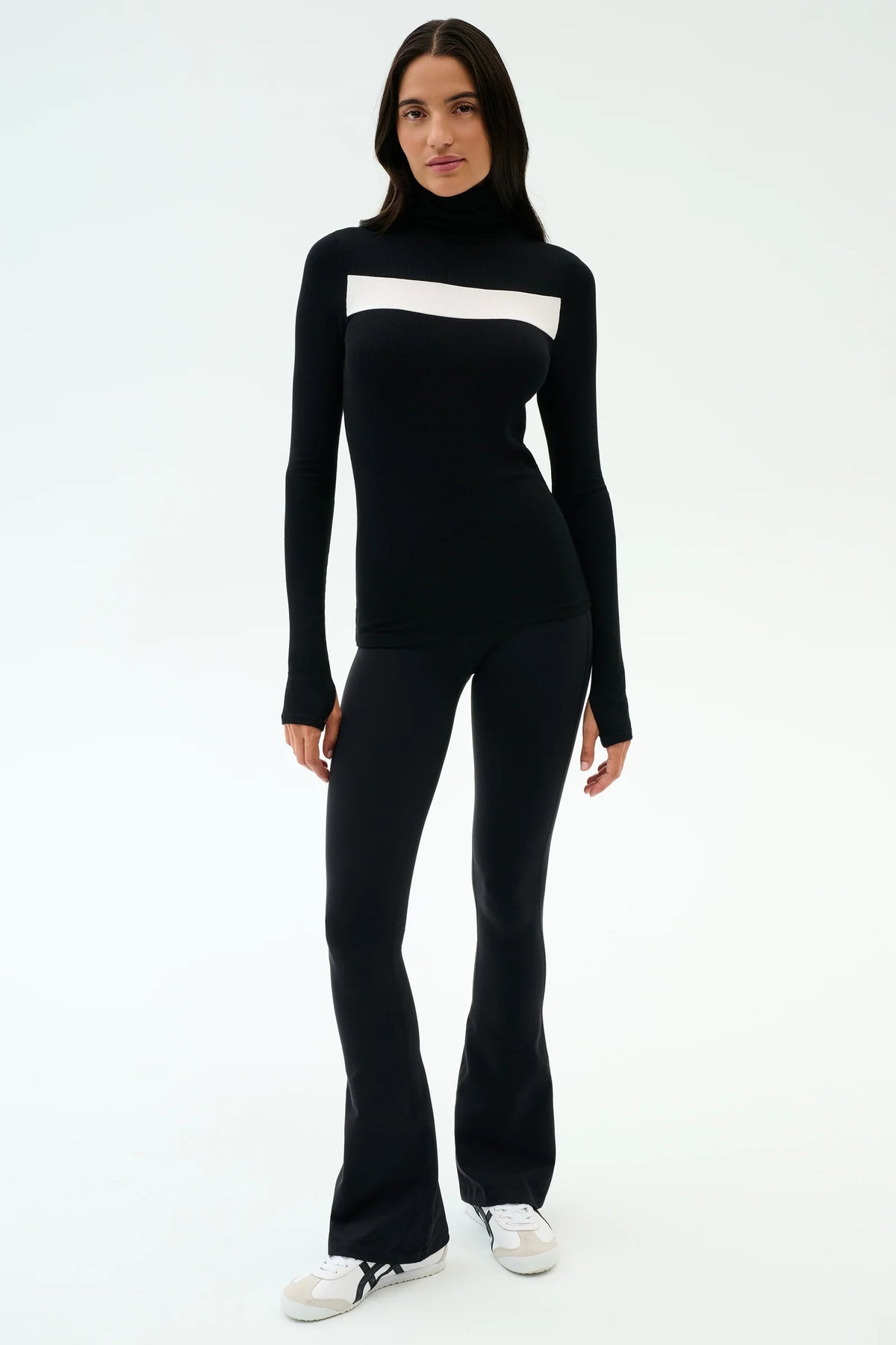 Splits 59 Lennon Rib Turtleneck - Black/White