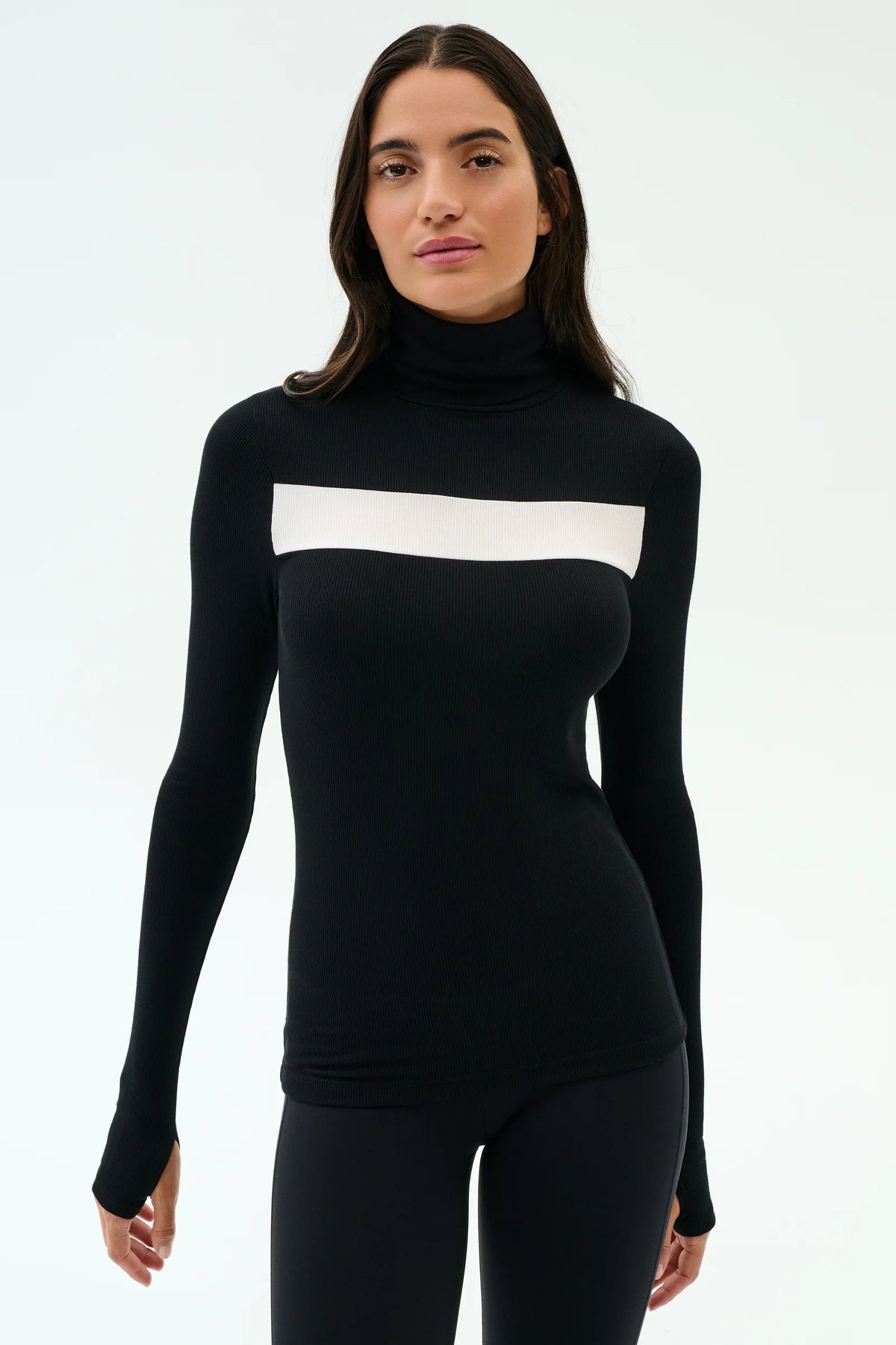Splits 59 Lennon Rib Turtleneck - Black/White