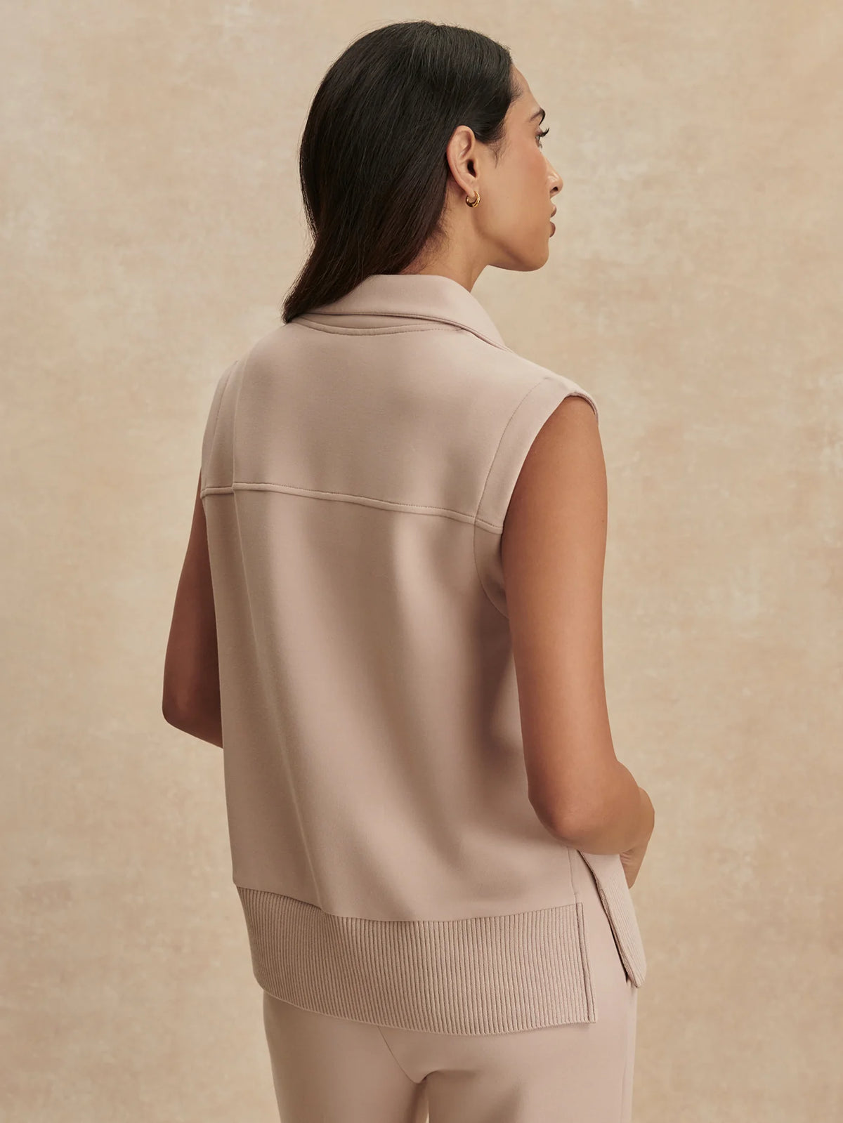 Varley Conall Button Tank- Mushroom