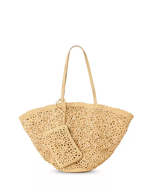BTB Los Angeles Lacera Raffia Tote - Natural