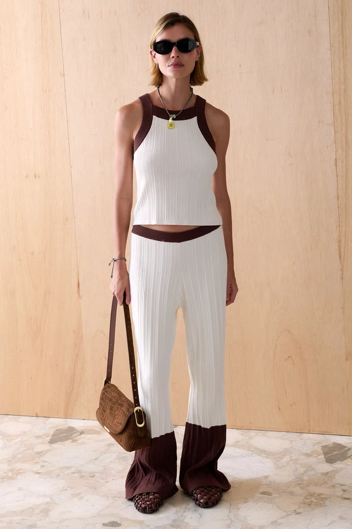 Sancia The Luma Knit Tank- Latte Trim