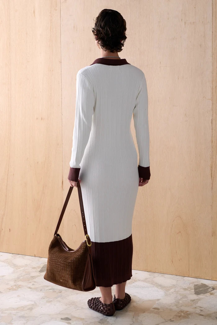Sancia The Yana Knit Dress- Latte Trim