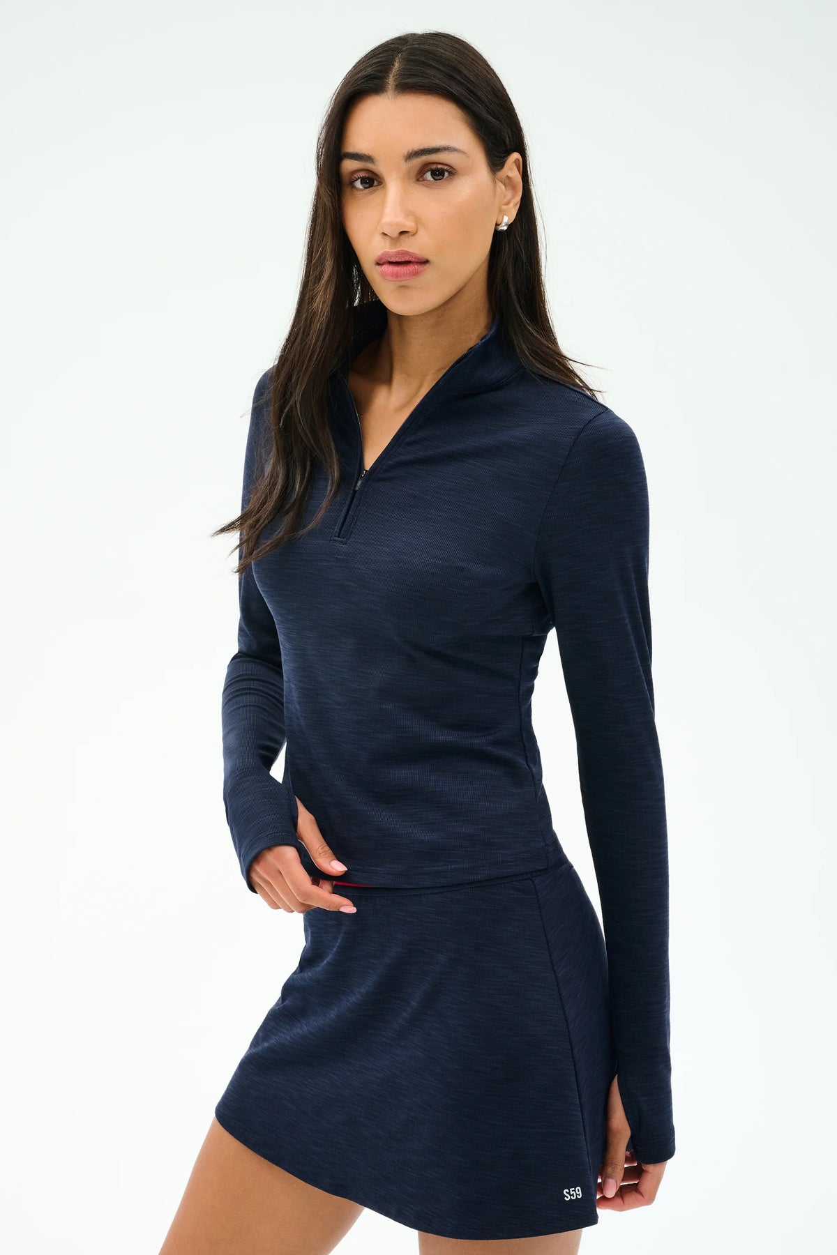 Splits 59 Stevie Active Half Zip - Heather Indigo