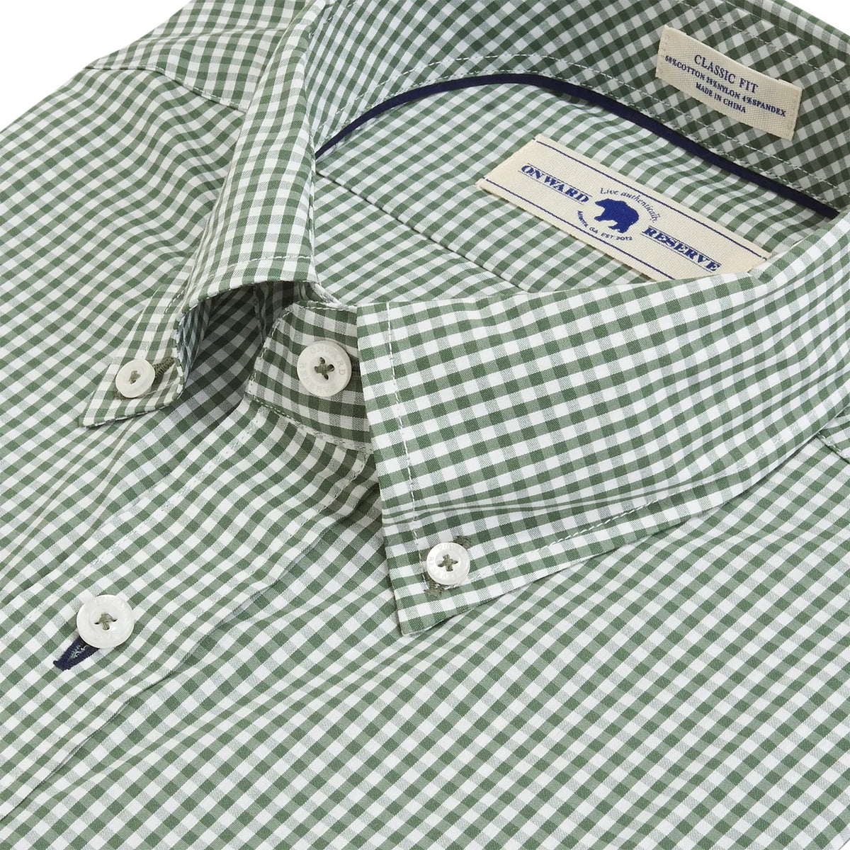 Onward Reserve Montagu Classic Fit Quad Shirt - Duck Green