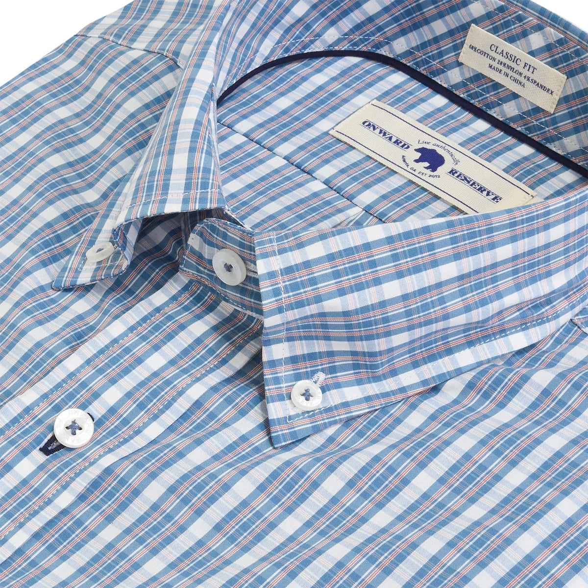 Onward Reserve Chalmers Classic Fit Quad Shirt - Captains Blue