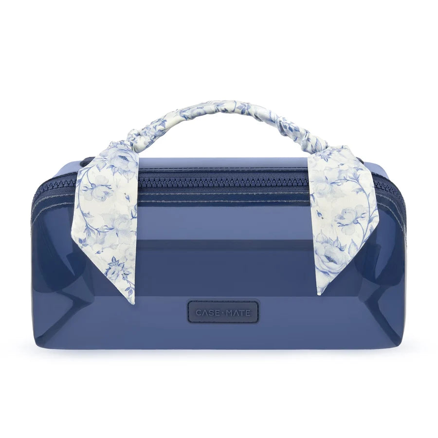 CASE MATE Jelly Cosmetic Bag- Carolina Blue Crochet Wave