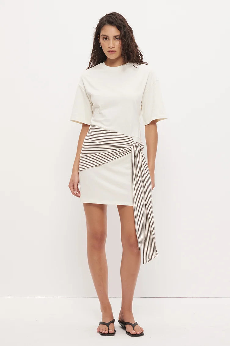 Mon Renn Elki Mini Dress- Cream Stripe