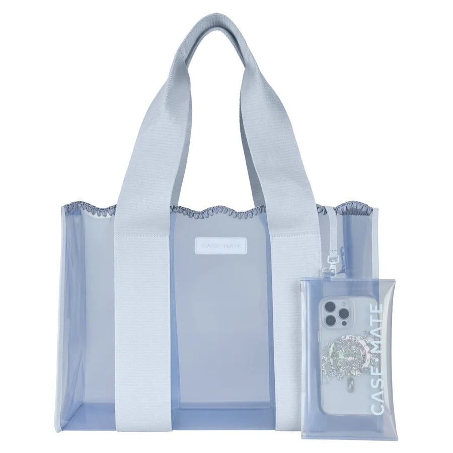 CASE MATE Jelly Tote with Phone Pouch- Carolina Blue Crochet Wave