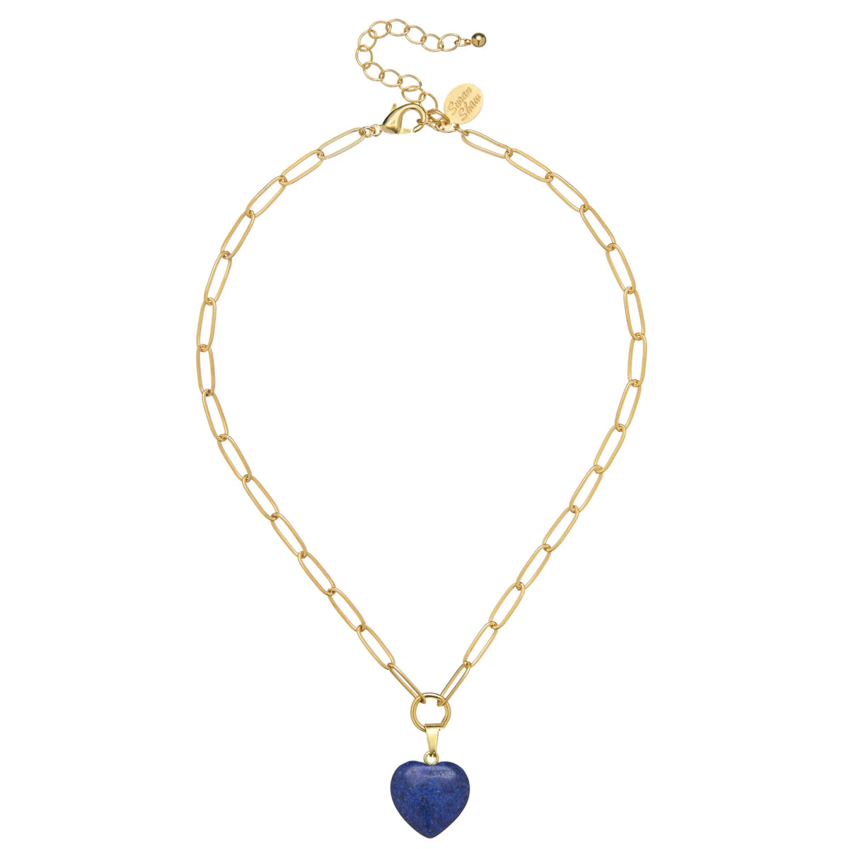 Susan Shaw Audrey Heart Necklace- Blue Lapis