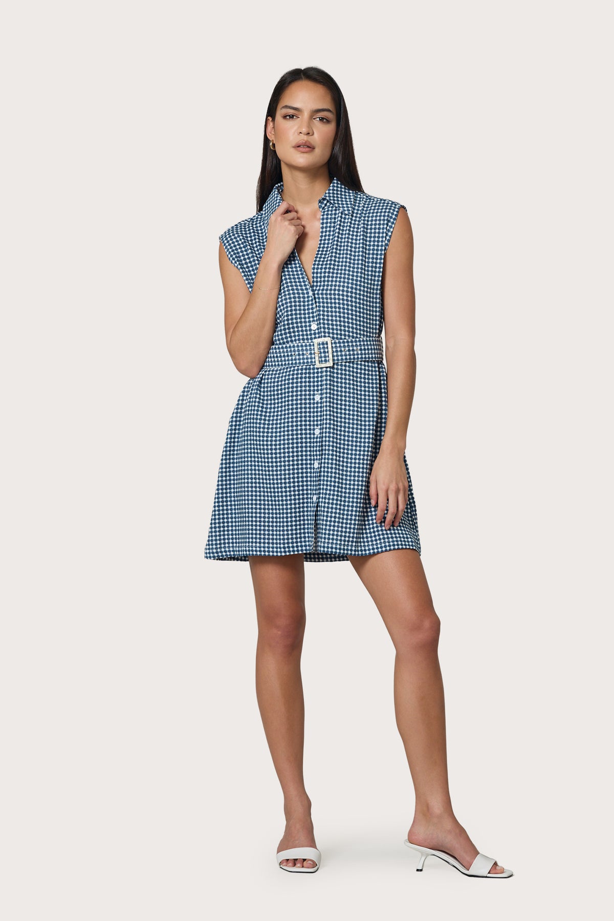 Lusana Kelly Dress - Gingham Denim