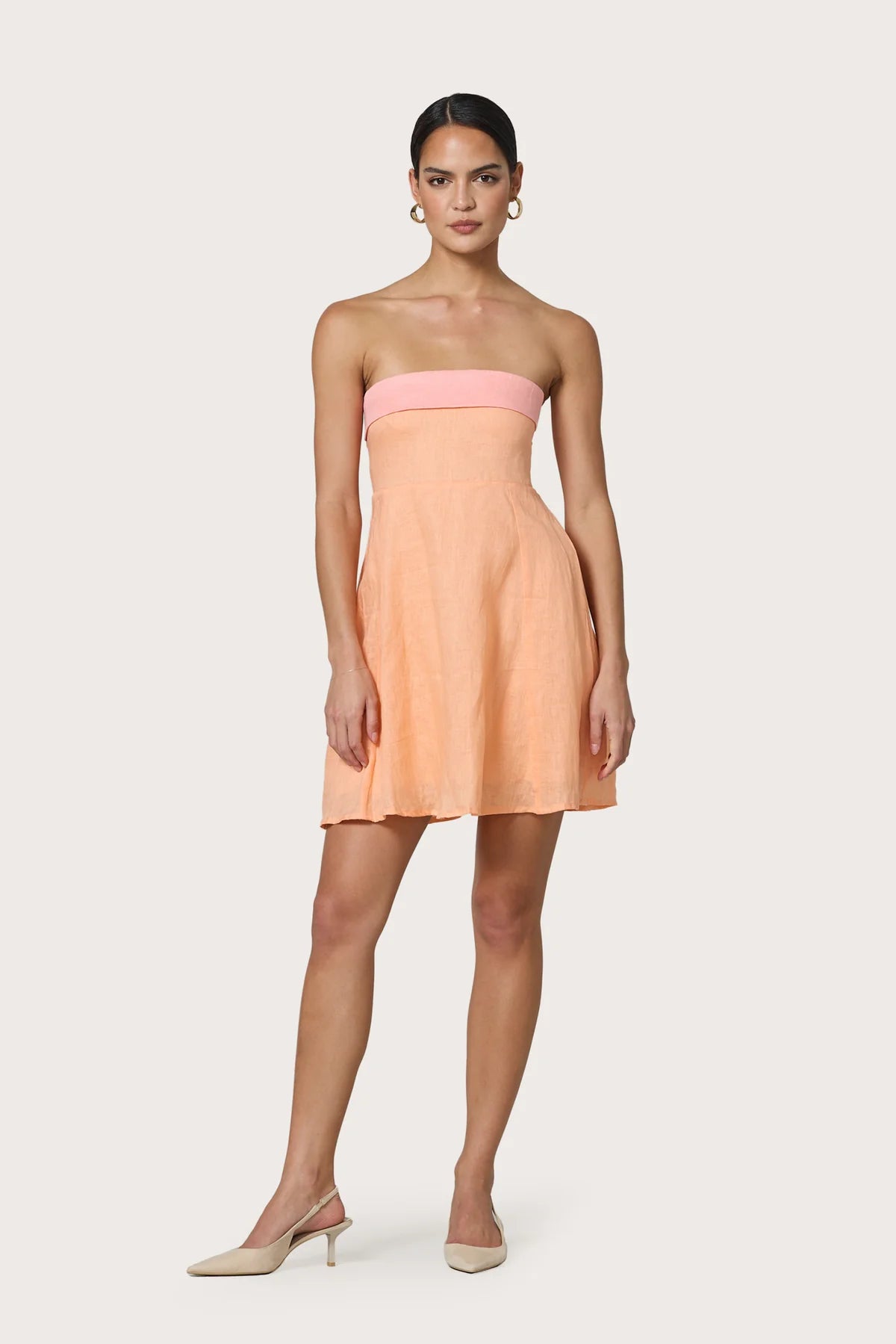 Lusana Alora Mini Linen Dress - Sorbet