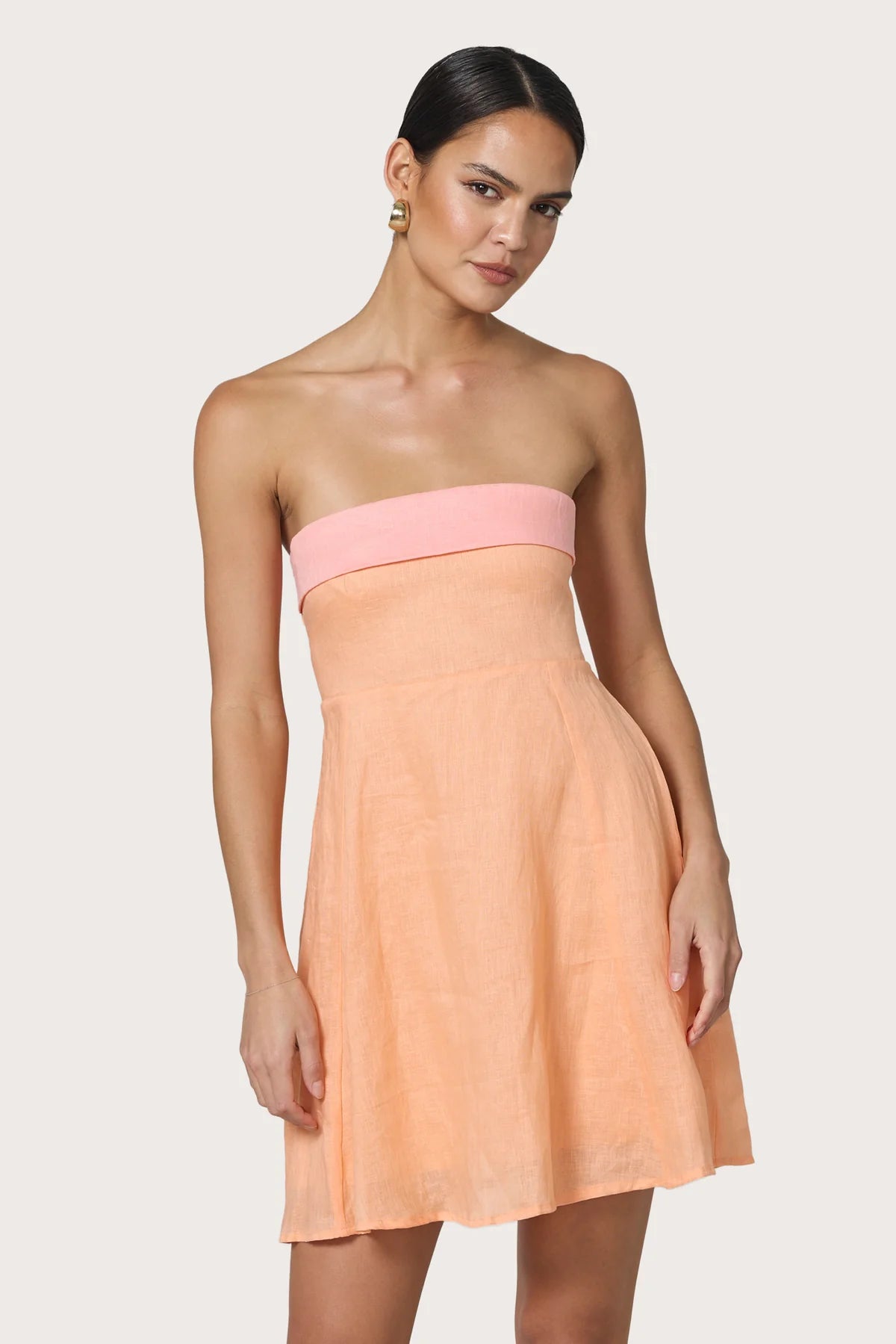 Lusana Alora Mini Linen Dress - Sorbet