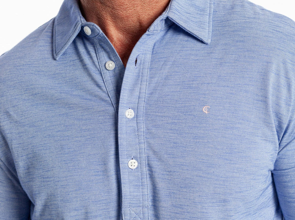Criquet brrr Long Sleeve Range Polo - Lapis Blue