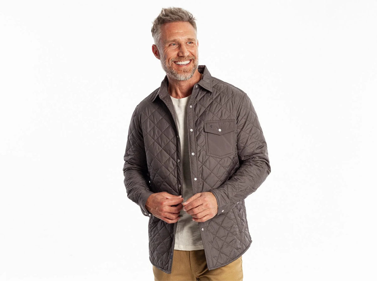 Criquet Quilted Shacket- Charcoal