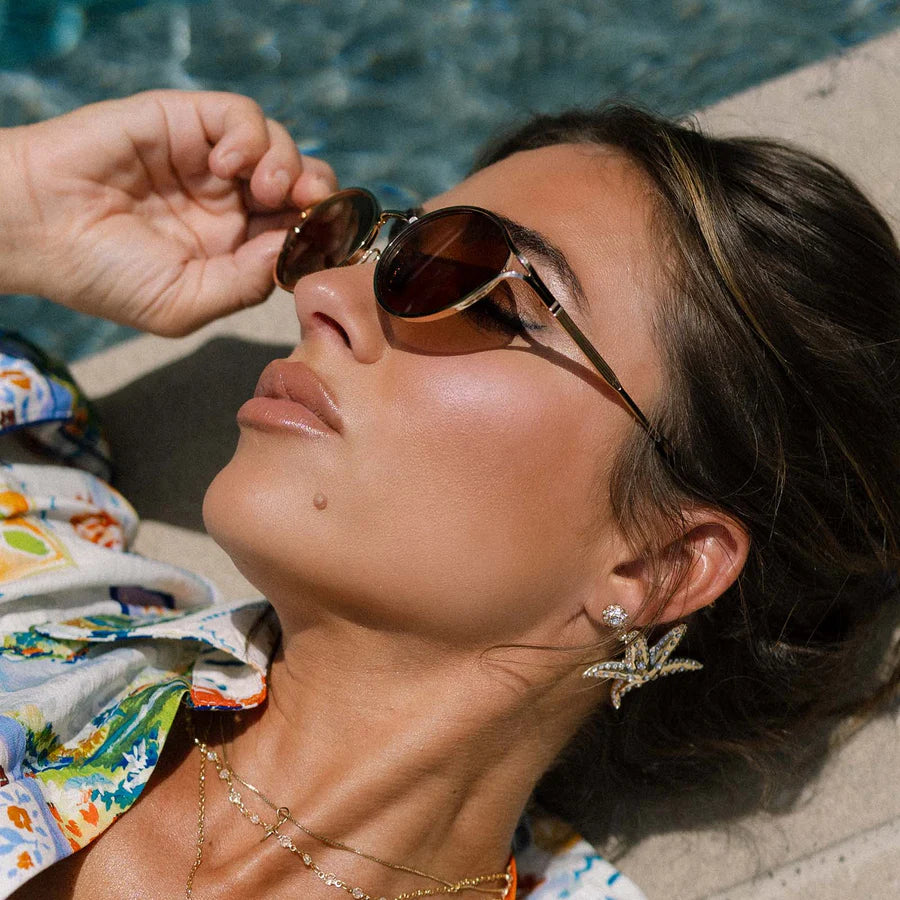 DIFF Eyewear Limoncello Polarized Sunglasses - Gold brown
