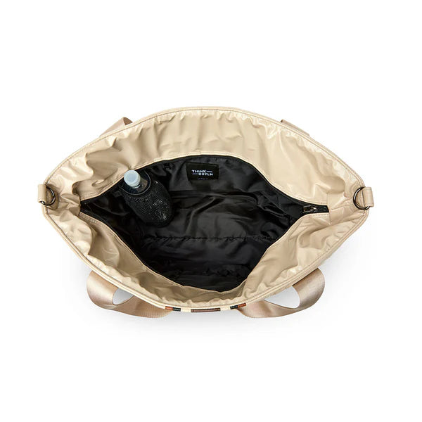 Think Royln Jetset Wingman Tote - Blonde Patent and Colorblock Luxe Stripe