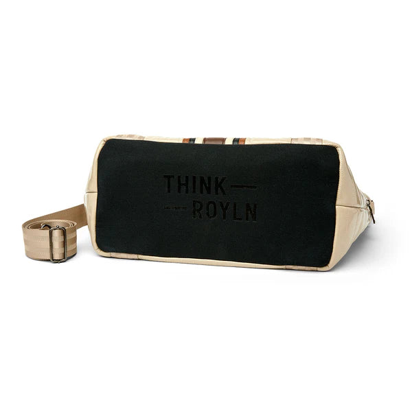 Think Royln Jetset Wingman Tote - Blonde Patent and Colorblock Luxe Stripe