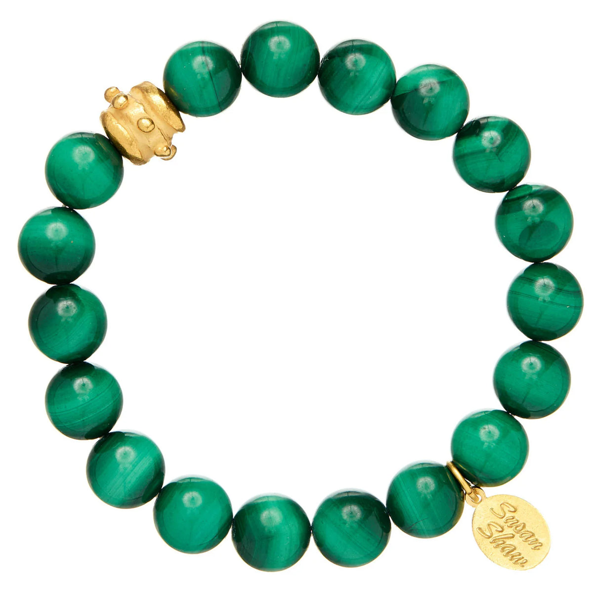 Susan Shaw Bailey Stretch Bracelet- Malachite