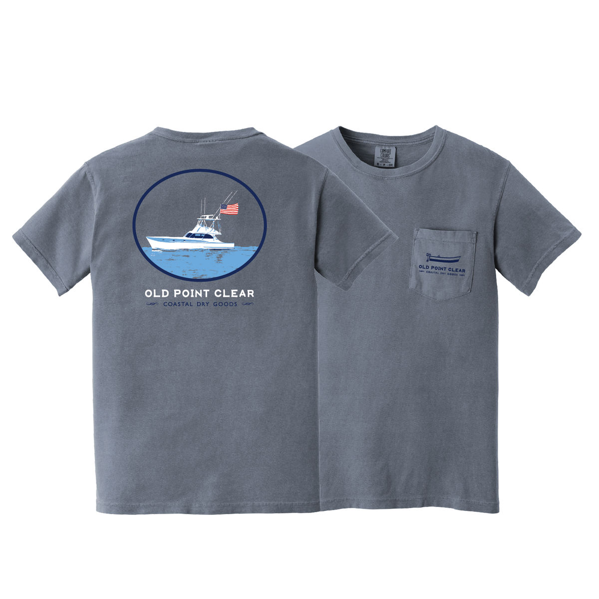 Old Point Clear Sportfisher Tee - Blue Jean